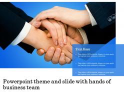 Powerpoint theme and slide with hands of business team