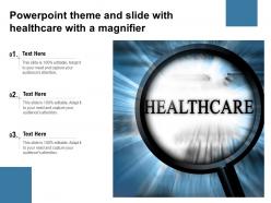 Powerpoint theme and slide with healthcare with a magnifier