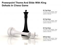 Powerpoint theme and slide with king defeats in chess game