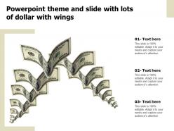 Powerpoint theme and slide with lots of dollar with wings
