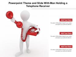 Powerpoint theme and slide with man holding a telephone receiver