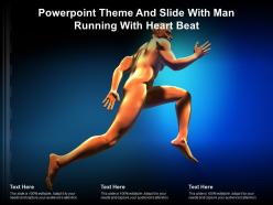 Powerpoint theme and slide with man running with heart beat