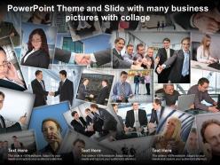 Powerpoint theme and slide with many business pictures with collage