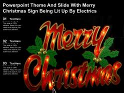Powerpoint Theme And Slide With Merry Christmas Sign Being Lit Up By Electrics