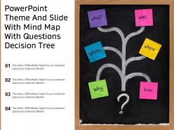 Powerpoint theme and slide with mind map with questions decision tree