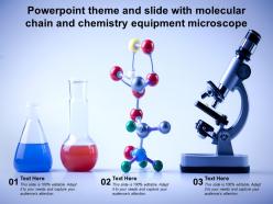 Powerpoint theme and slide with molecular chain and chemistry equipment microscope