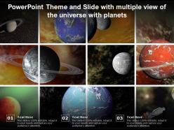 Powerpoint theme and slide with multiple view of the universe with planets