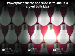 Powerpoint theme and slide with one in a crowd bulb idea