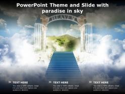 Powerpoint theme and slide with paradise in sky