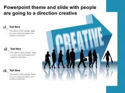 Powerpoint theme and slide with people are going to a direction creative