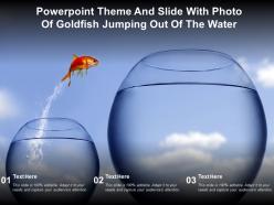 Powerpoint theme and slide with photo of goldfish jumping out of the water