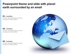 Powerpoint theme and slide with planet earth surrounded by an email