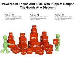 Powerpoint theme and slide with puppets bought the goods at a discount