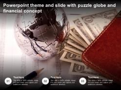 Powerpoint theme and slide with puzzle globe and financial concept