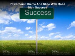 Powerpoint theme and slide with road sign success