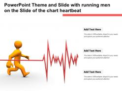 Powerpoint theme and slide with running men on the slide of the chart heartbeat