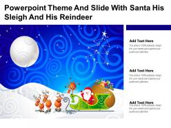 Powerpoint theme and slide with santa his sleigh and his reindeer