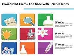 Powerpoint theme and slide with science icons