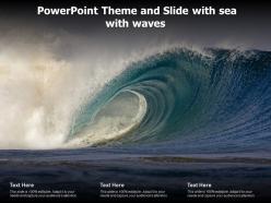 Powerpoint theme and slide with sea with waves