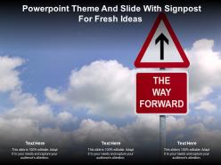 Powerpoint theme and slide with signpost for fresh ideas