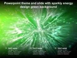 Powerpoint theme and slide with sparkly energy design green background