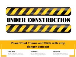 Powerpoint theme and slide with stop danger concept