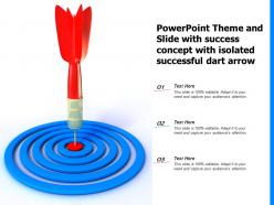 Powerpoint theme and slide with success concept with isolated successful dart arrow