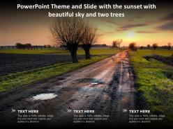 Powerpoint Theme And Slide With The Sunset With Beautiful Sky And Two Trees