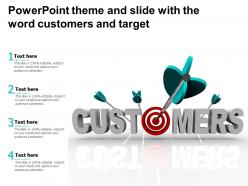 Powerpoint theme and slide with the word customers and target