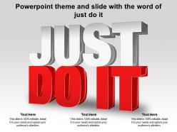 Powerpoint theme and slide with the word of just do it