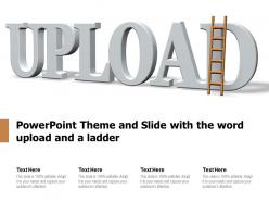 Powerpoint theme and slide with the word upload and a ladder