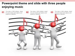 Powerpoint theme and slide with three people enjoying music