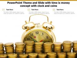 Powerpoint theme and slide with time is money concept with clock and coins