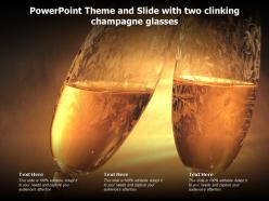 Powerpoint theme and slide with two clinking champagne glasses