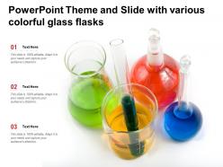 Powerpoint theme and slide with various colorful glass flasks