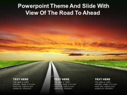 Powerpoint theme and slide with view of the road to ahead