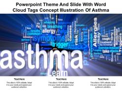 Powerpoint theme and slide with word cloud tags concept illustration of asthma