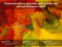 Powerpoint theme and slides with autumn and colored fall leaves nature