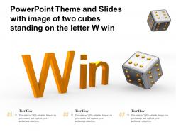 Powerpoint theme and slides with image of two cubes standing on the letter w win