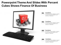 Powerpoint theme and slides with percent cubes shows finance of business