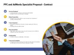 Ppc and adwords specialist proposal contract ppt powerpoint presentation infographic