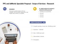 PPC And Adwords Specialist Proposal Scope Of Services Research Ppt Powerpoint Infographic