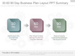 Ppt 30 60 90 day business plan layout ppt summary