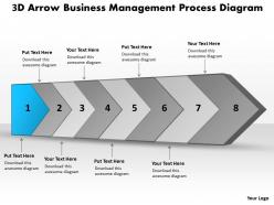 PPT 3d arrow business management process diagram PowerPoint Templates 8 stages