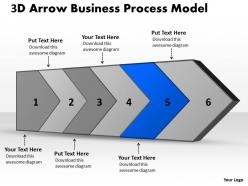 PPT 3d arrow business powerpoint theme process model Templates 6 stages