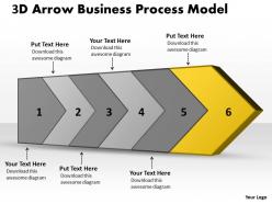 PPT 3d arrow business powerpoint theme process model Templates 6 stages