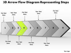 Ppt 3d arrow flow diagram representing steps business powerpoint templates 9 stages