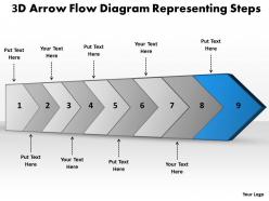 Ppt 3d arrow flow diagram representing steps business powerpoint templates 9 stages