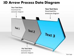 Ppt 3d arrow process data powerpoint for kids diagram free business templates 3 stages