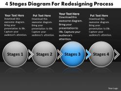 PPT 4 state diagram for redesigning process Business PowerPoint Templates 4 stages